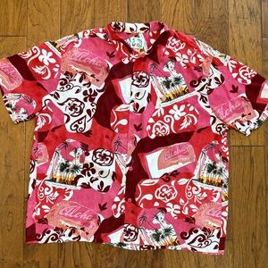 Men’s Jams World Tropical Shirt in shades of red  XXL